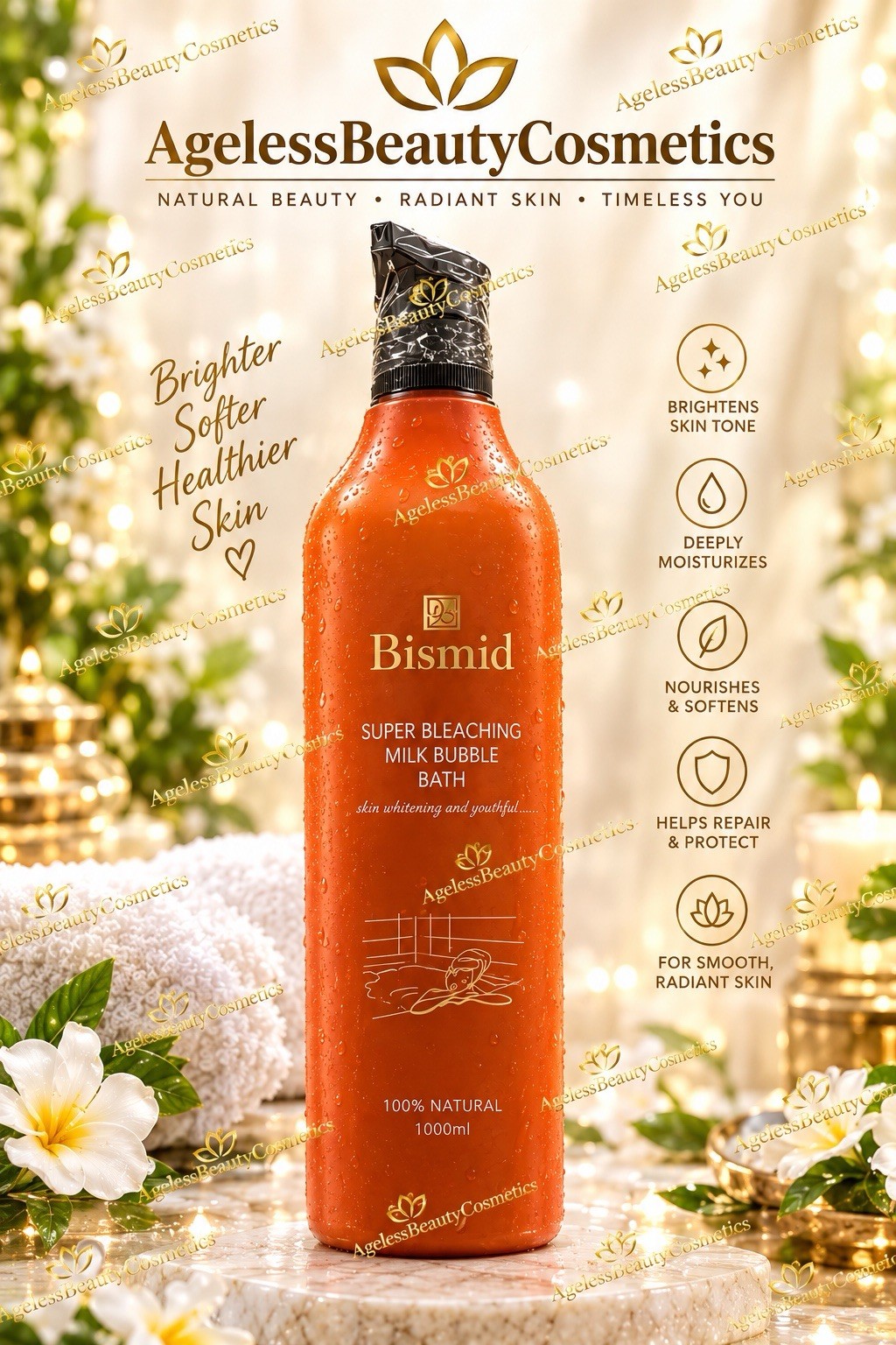 Bismid Super Milk Bubble Bath Shower Gel 1000ml 💯 Natural Bismid Super Milk Bubble Bath Shower Gel 1000ml 💯 Natural