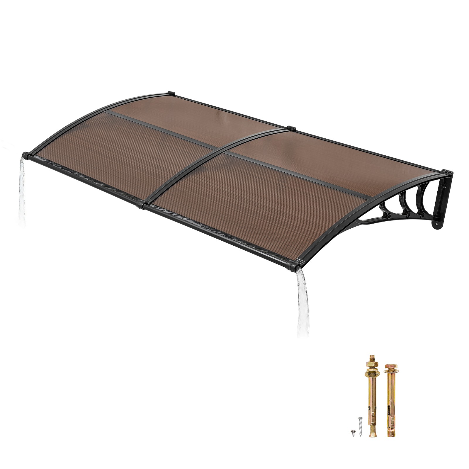 Uimoso 38x78 in Outdoor Door Awning with Metal Bracket and Water Drainage System Uimoso 38x78 in Outdoor Door Awning with Metal Bracket and Water Drainage System