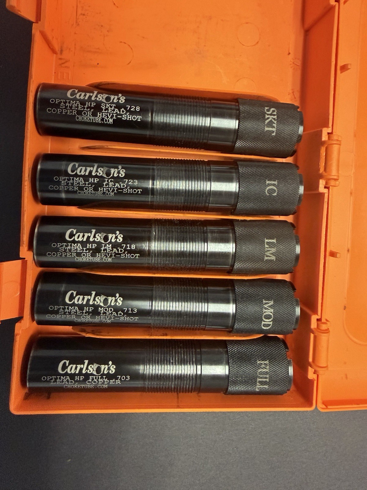 Carlson's Optima HP 12 Gauge Extended Choke Tube Set 5pc for Beretta Carlson's Optima HP 12 Gauge Extended Choke Tube Set 5pc for Beretta