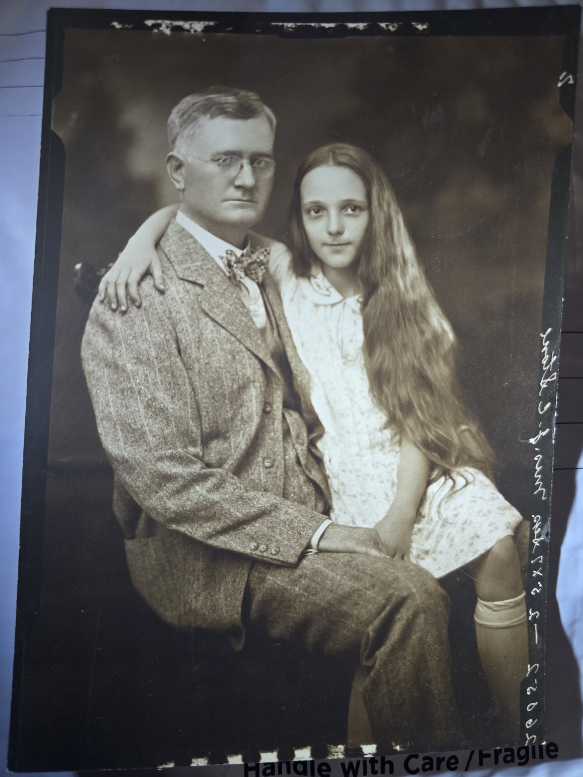 Antique Late 1800s To Early 1900s Studio Portrait – Father/Daughter Antique Late 1800s To Early 1900s Studio Portrait – Father/Daughter