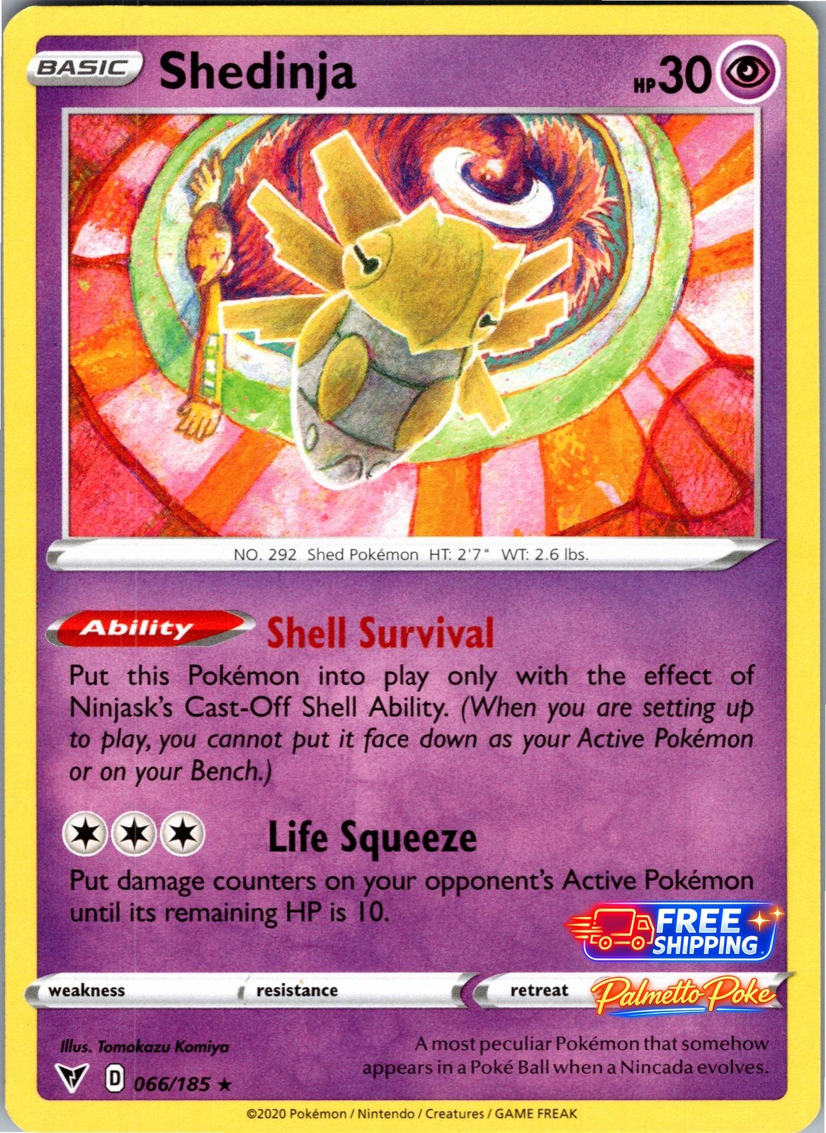 Shedinja 066/185 Rare Vivid Voltage Pokemon NM/LP Shedinja 066/185 Rare Vivid Voltage Pokemon NM/LP