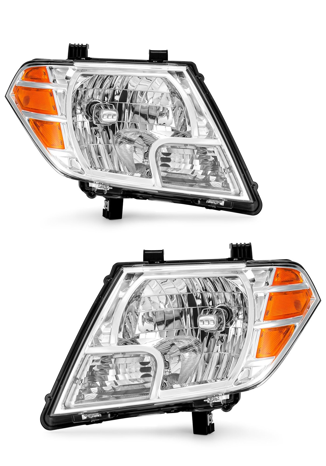 for 2009-2021 Nissan Frontier 4door Headlights Chrome Pair for 2009-2021 Nissan Frontier 4door Headlights Chrome Pair