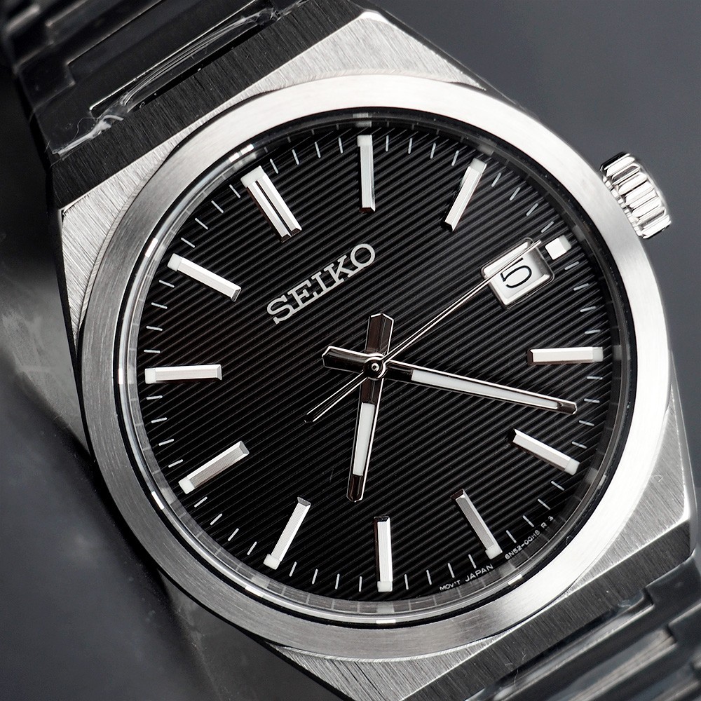 SEIKO SUR557 Essentials 38.9mm Black Dial Quartz Men's Watch New with Box