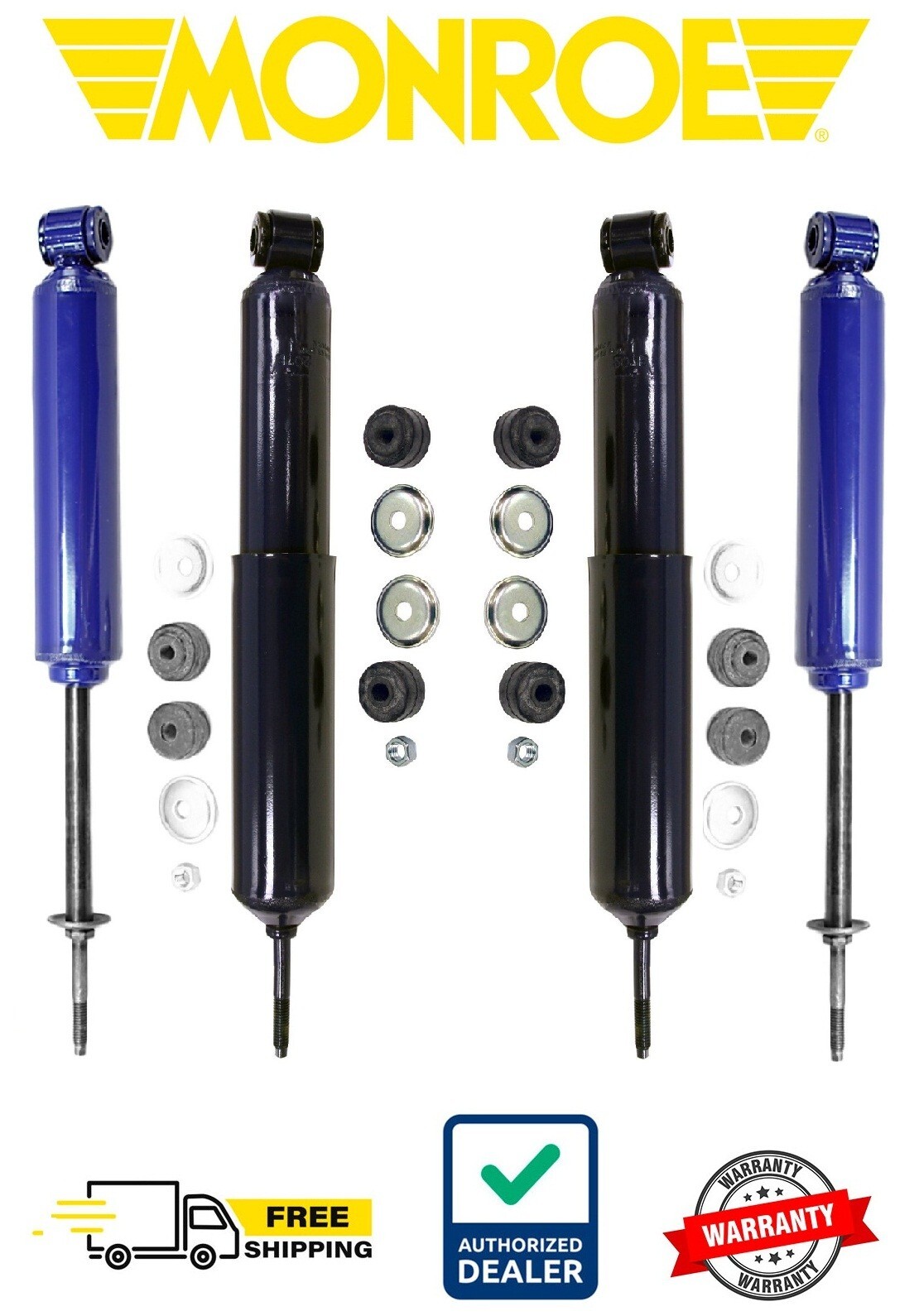 Front & Rear Shocks Absorbers Kit Monroe Matic Plus Set For Ford F100 F350 RWD Front & Rear Shocks Absorbers Kit Monroe Matic Plus Set For Ford F100 F350 RWD