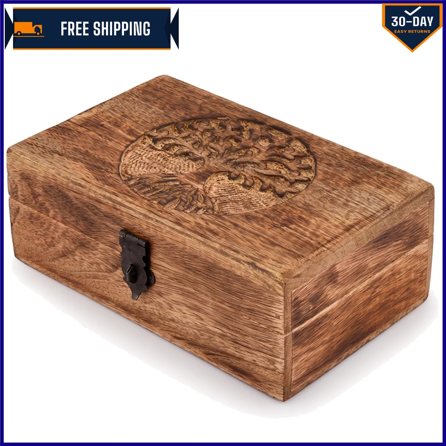 Antique Flame Work Finish Wooden Keepsake Box - Perfect Gift for Any Occasion