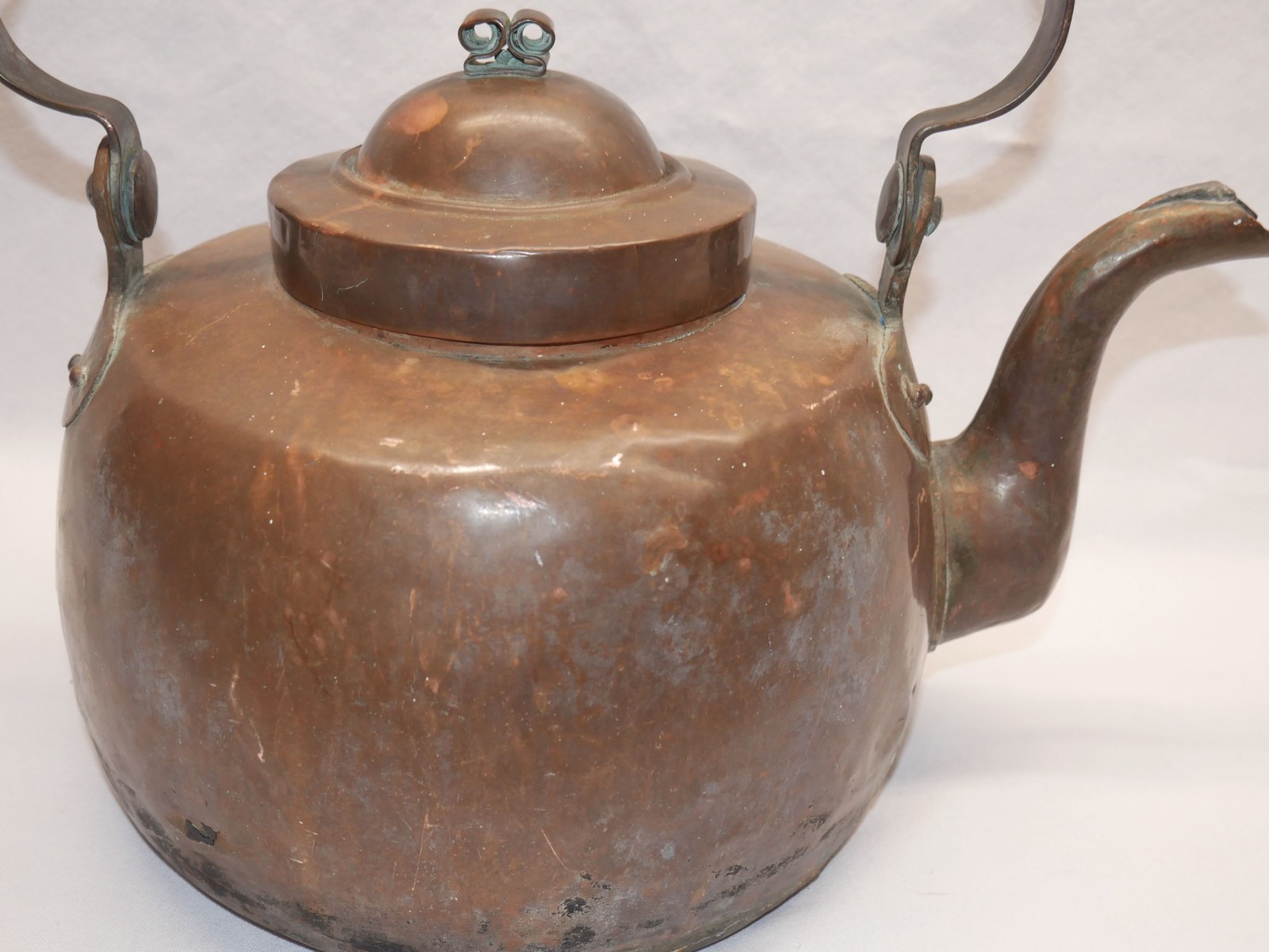 Large Antique Copper Kettle Colonial Primitive Tea Hot Water Kettle Large Antique Copper Kettle Colonial Primitive Tea Hot Water Kettle