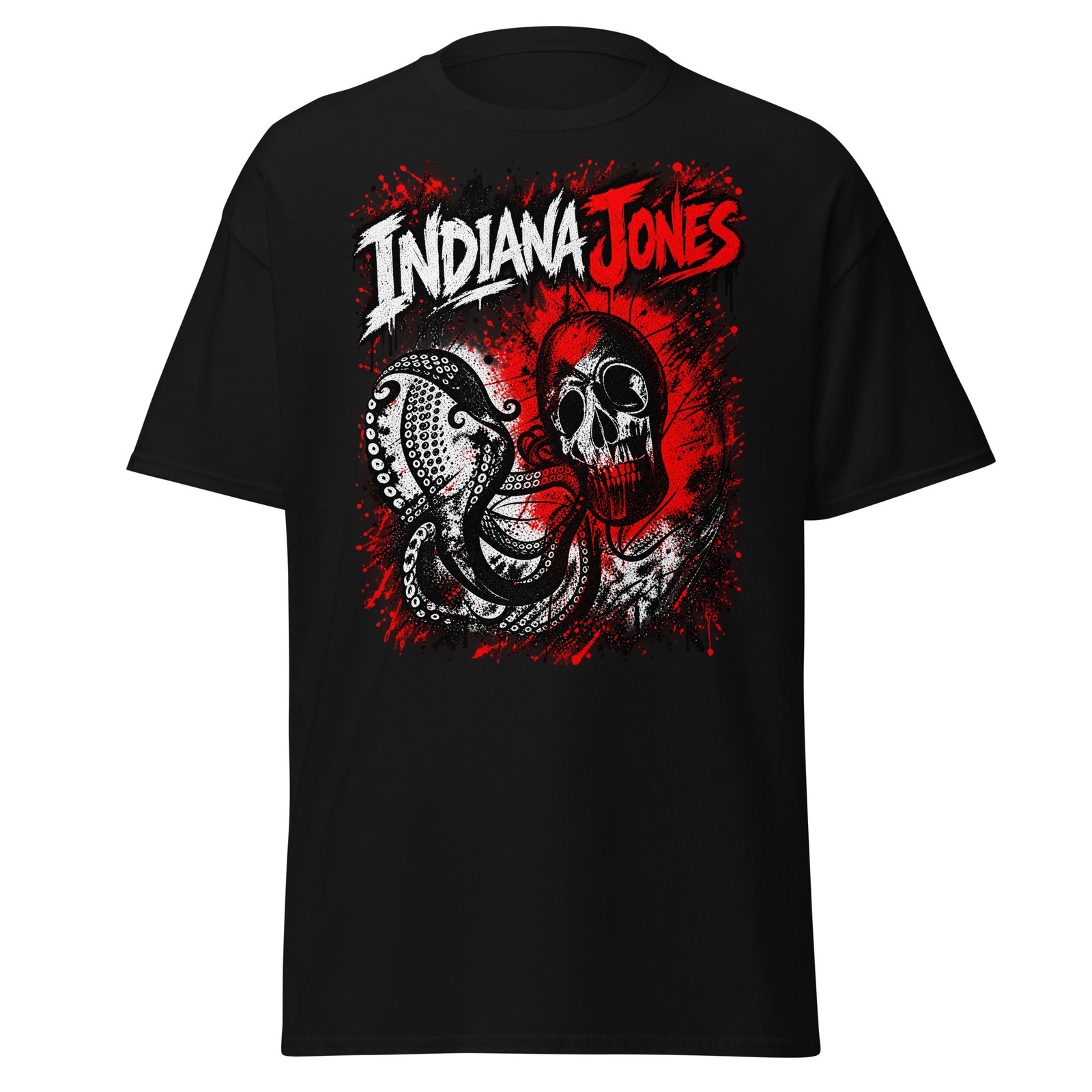 Vintage 90s Indiana Jones Graffiti T-Shirt Grunge Streetwear Hip Hop Skater Tee