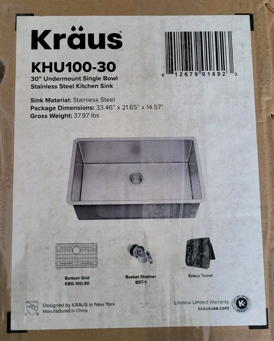 Kraus • KHU100-30 • 30in • 16 Gauge Stainless Steel • Undermount Kitchen Sink Kraus • KHU100-30 • 30in • 16 Gauge Stainless Steel • Undermount Kitchen Sink