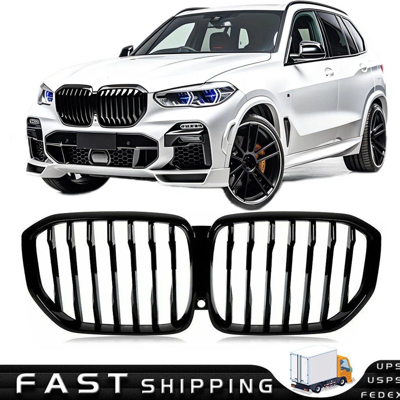 Compatible with 2019-2023 BMW X5 40iX 50iX 30dX G05 Front Kidney Grille M Sport