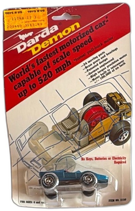 Darda Demon Motorized Pullback Car Blue GT 1986 New Sealed W Germany Darda Demon Motorized Pullback Car Blue GT 1986 New Sealed W Germany