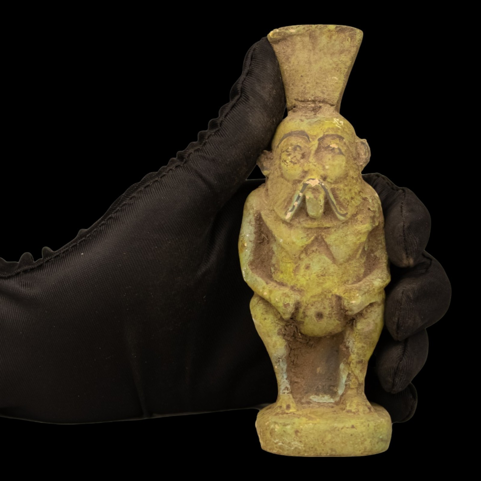 Rare Authentic Ancient Egyptian Bes God Stone Statue Rare Pharaonic Figure BC