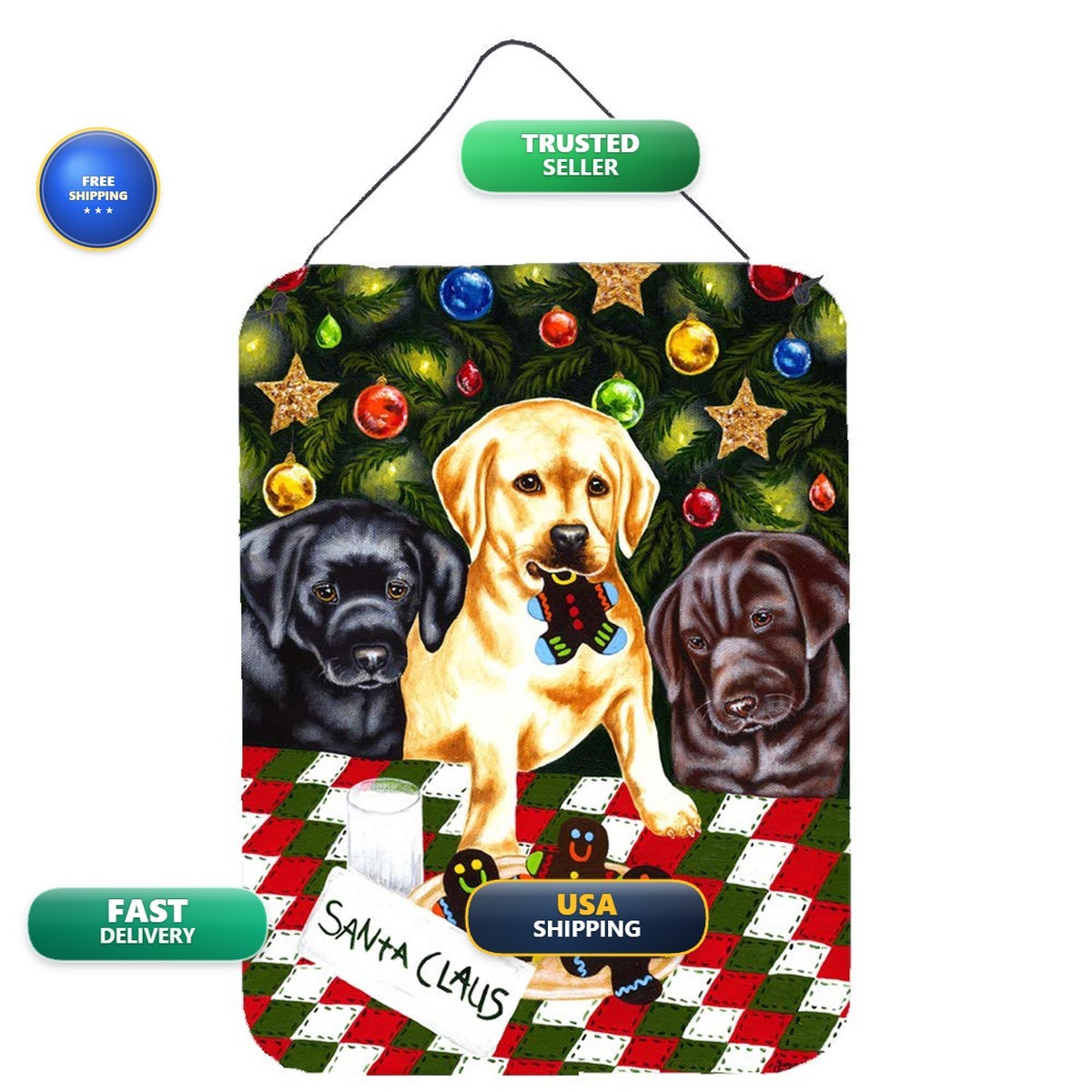Caroline\'s Treasures AMB1314DS1216 Santa\'s Helpers Labrador 12x16 Metal Sign