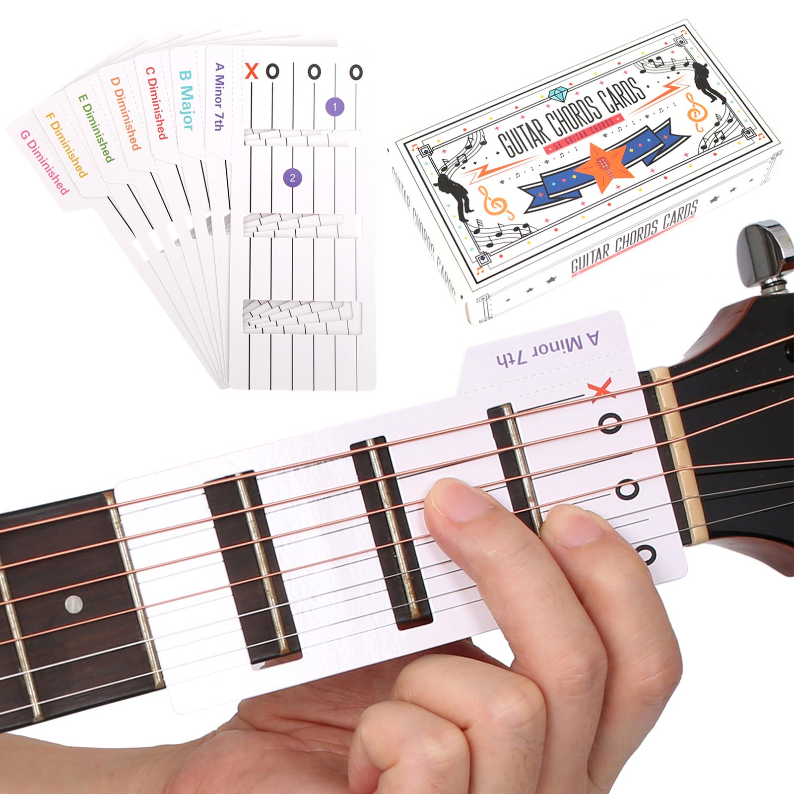 56 Pcs Guitar Chord Learning Cards Beginner Fretboard Flashcards Practice Aid 56 Pcs Guitar Chord Learning Cards Beginner Fretboard Flashcards Practice Aid