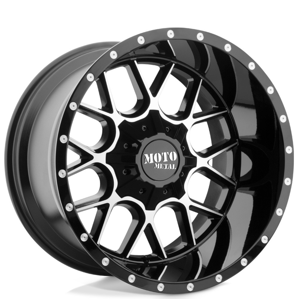 20x12 Moto Metal Wheels MO986 Siege Gloss Black Machined Off-Road Rims (4pcs) A1