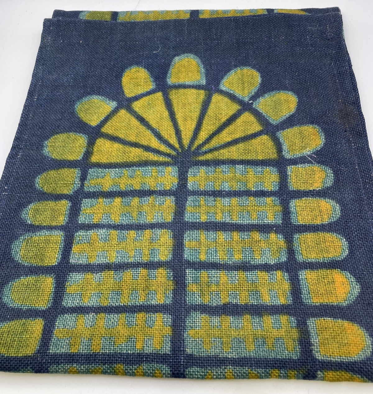 Vintage MCM Swedish Linen Funkis Textile Art - Wall Hanging / Table Runner
