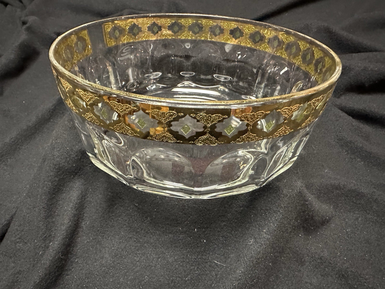 VTG ARCOROC 22 K GOLD BOWL MADE IN FRANCE  - CULVER VALENCIA PATTERN