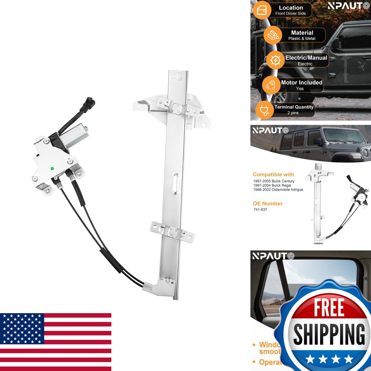 NPAUTO Front Driver Power Window Regulator Motor For Buick Century Regal 741-637 NPAUTO Front Driver Power Window Regulator Motor For Buick Century Regal 741-637