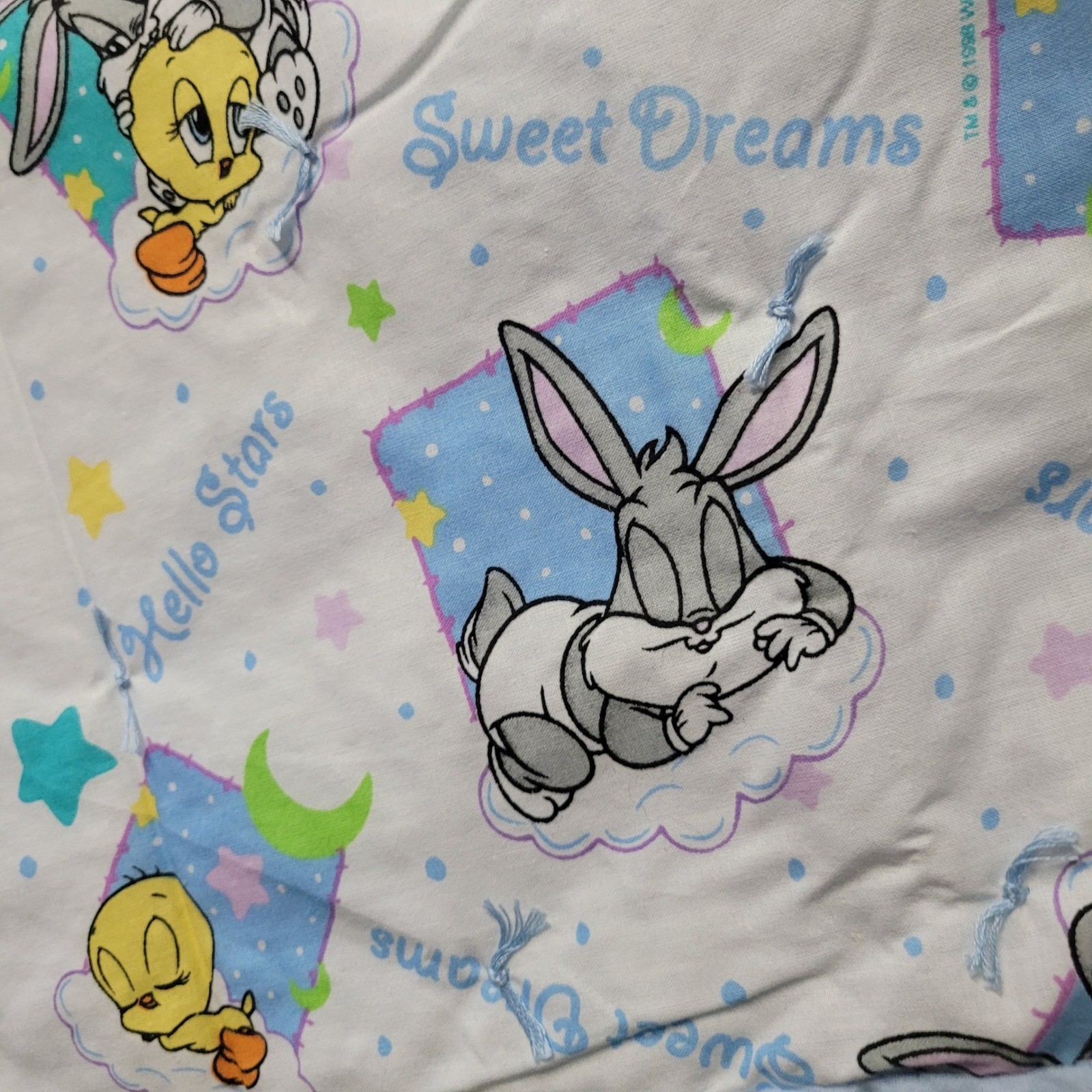 Handmade Warner Bros Bugs Bunny Tweety Premie Baby Blanket 23x24 Sweet Dreams