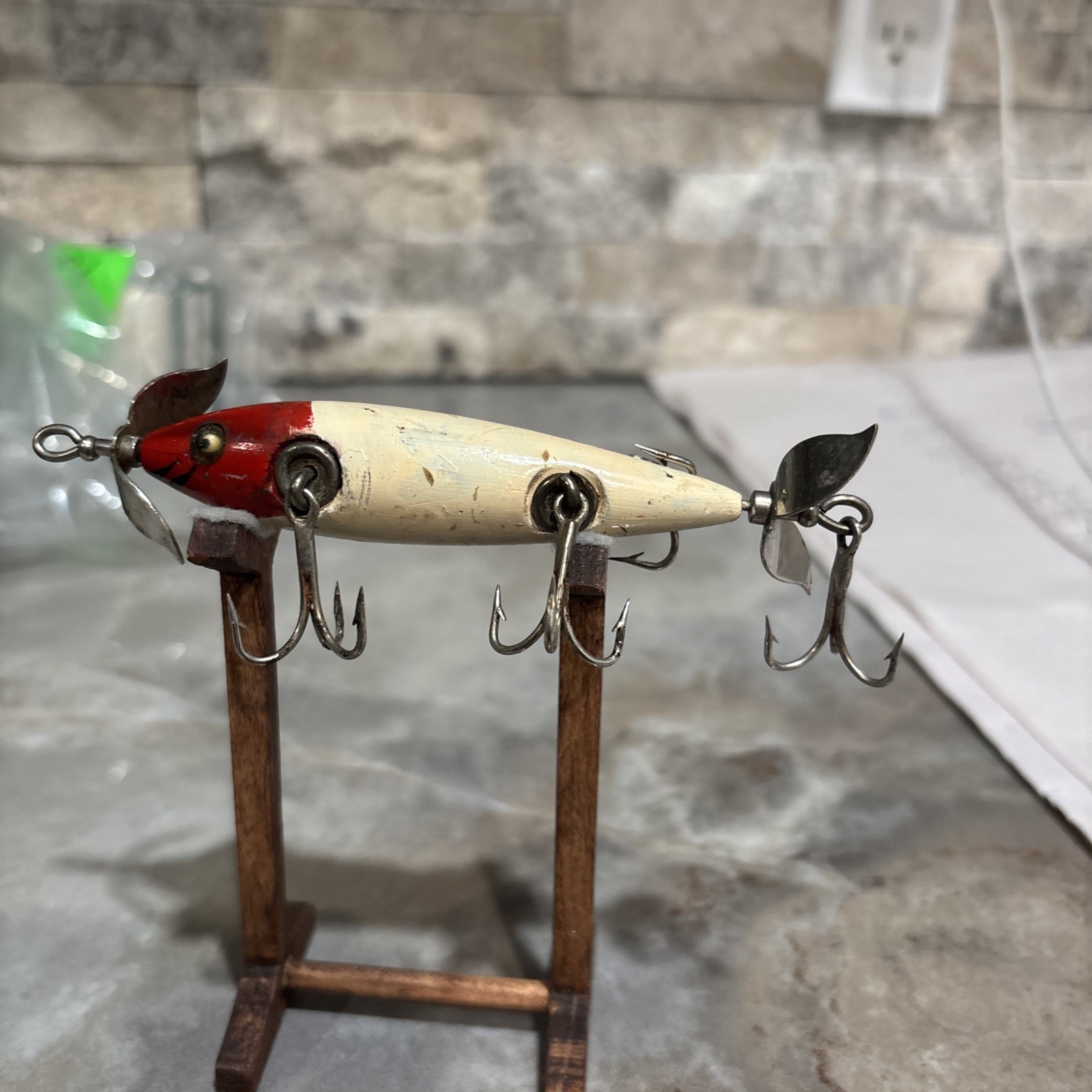 Vintage Pflueger Neverfail Underwater 5 Hook RED & WHITE Minnow Lure #ML161 Vintage Pflueger Neverfail Underwater 5 Hook RED & WHITE Minnow Lure #ML161