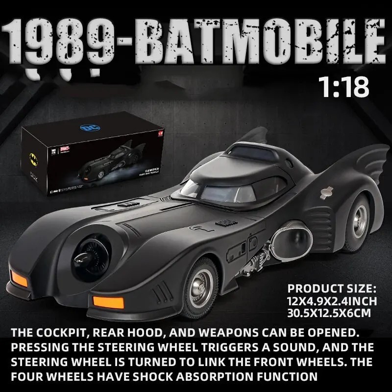 1/18 Alloy Classic Movie Car Batmobile Bat Sports Car Model Diecast Metal Racing 1/18 Alloy Classic Movie Car Batmobile Bat Sports Car Model Diecast Metal Racing