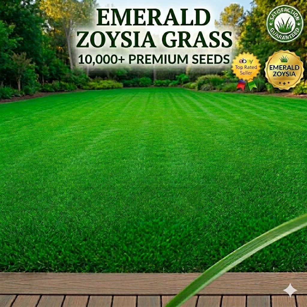 10,000 Emerald Zoysia Grass Seeds –  Lawn Turf ~  Drought & Heat Tolerant