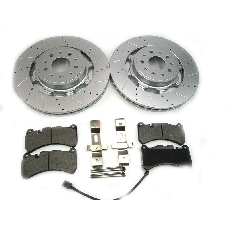 For Maserati GranTurismo Sport 2008-18 Front Brake Pads+Rotors Drilled Slotted