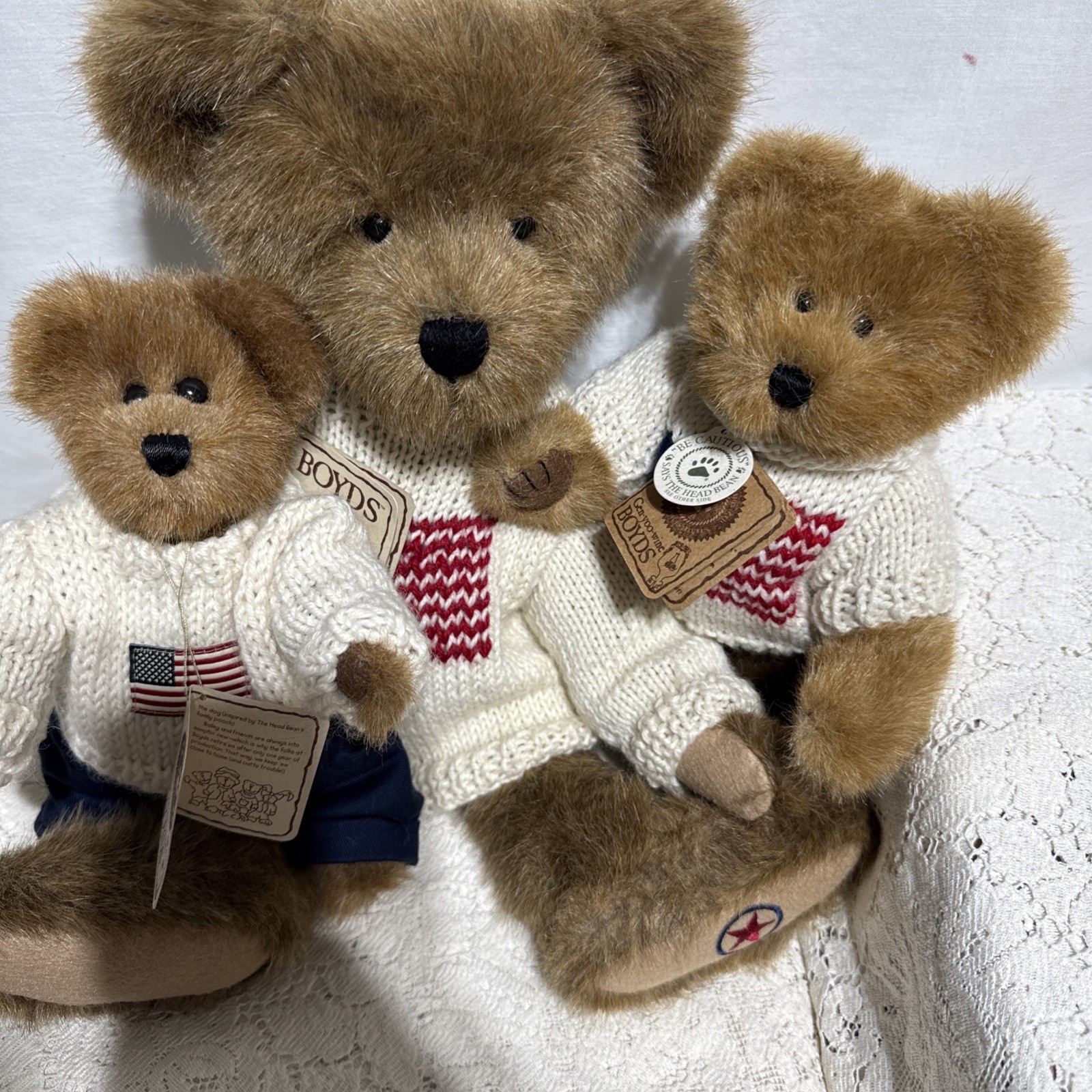 Lot of 3 Boyds Bears Americana Patriotic Bears Rare QVC Justin B Bearyproud Tags