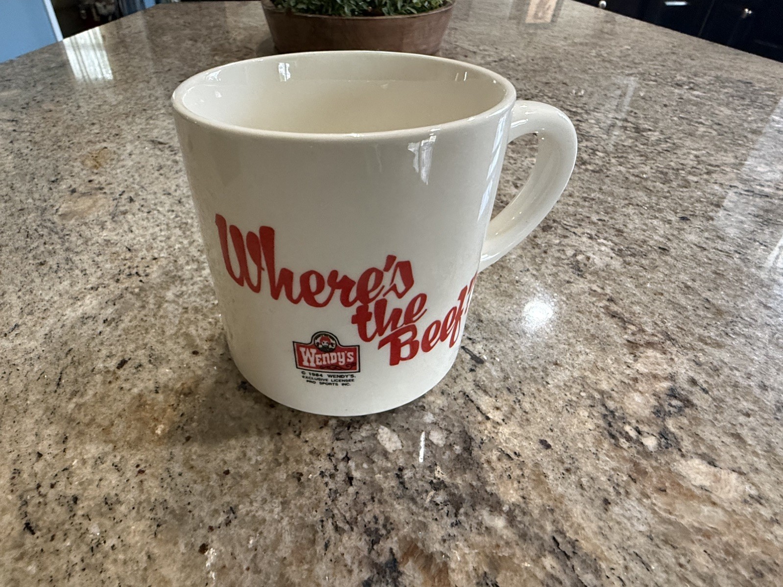 Classic Vintage Wendy’s 1984  “where\'s the beef ”  Coffee Mug Pro Sports inc 