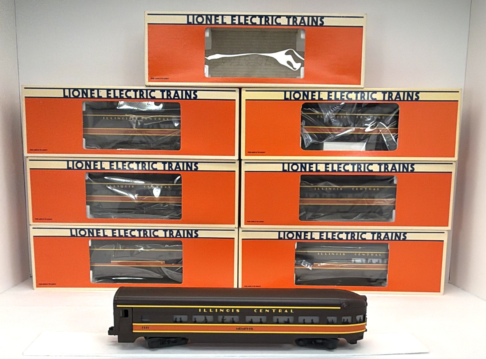 Lionel Illinois Central Aluminum 7 Car Passenger Set O New 6-7220 - 7225 19129