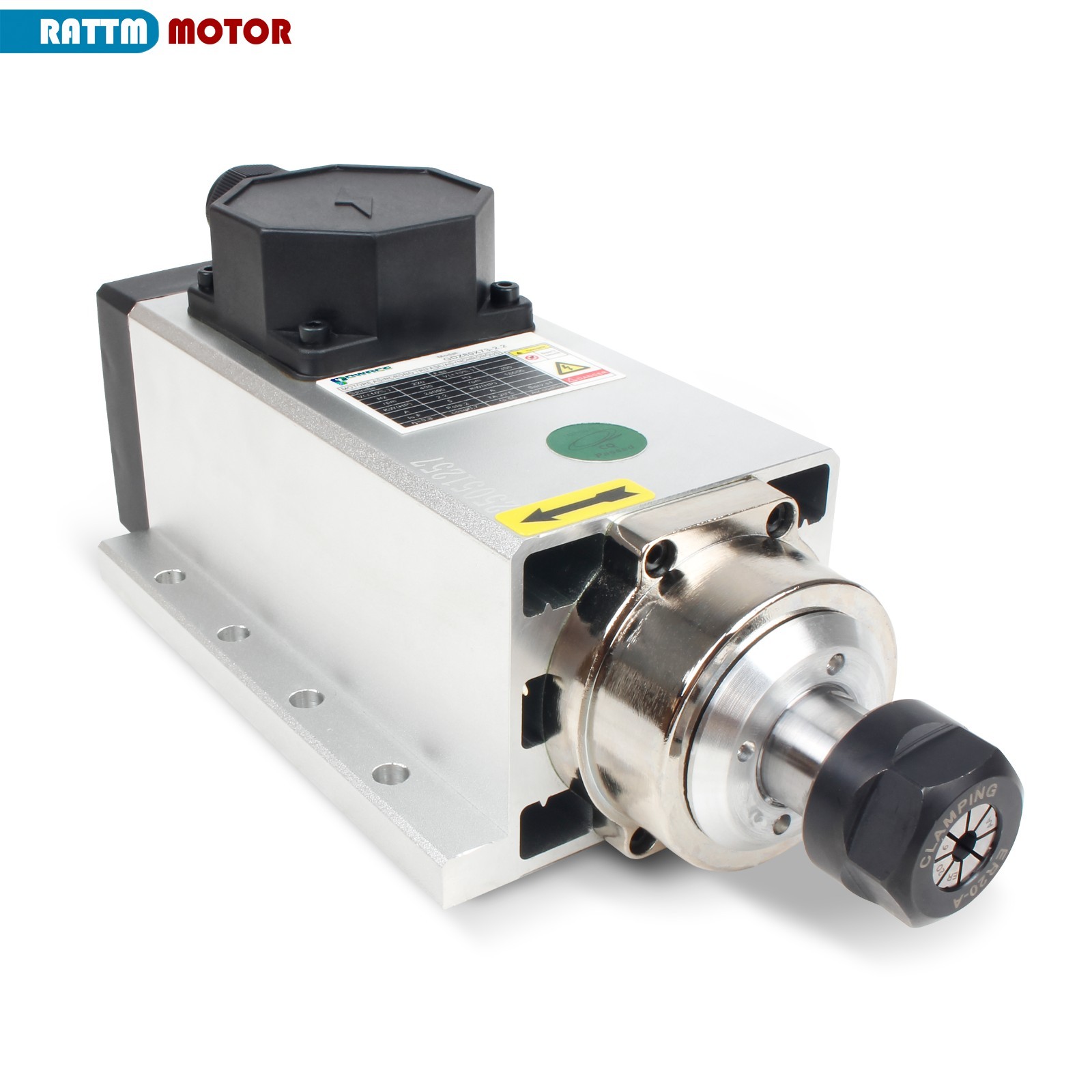 US SHIP】2.2KW 110V Square Spindle Motor Air Cooled ER20 24000RPM 5A 400HZ