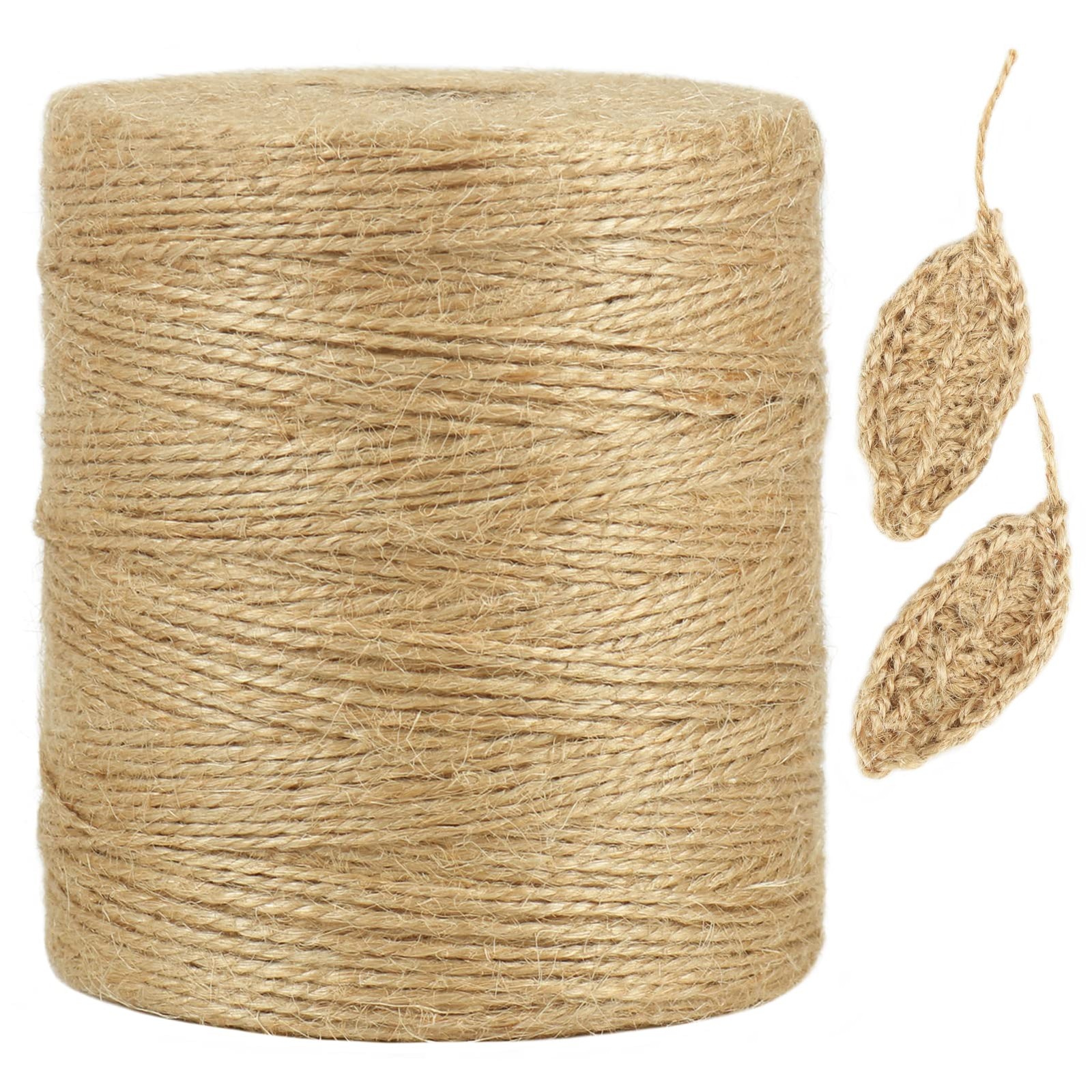 1500 Feet Natural Jute Twine, 1mm Thin Brown Twine String for Crafts, Crochet...