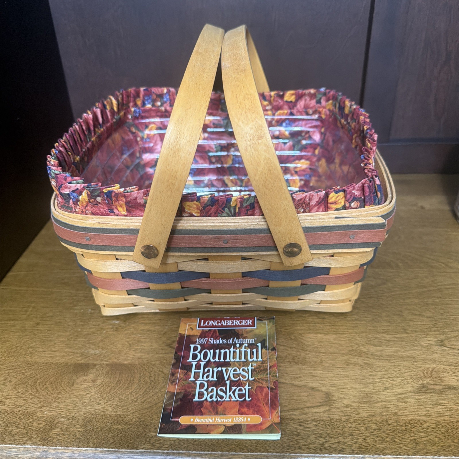 Longaberger 1997 Bountiful Harvest Basket Set Protector Liner Shades of Autumn Longaberger 1997 Bountiful Harvest Basket Set Protector Liner Shades of Autumn