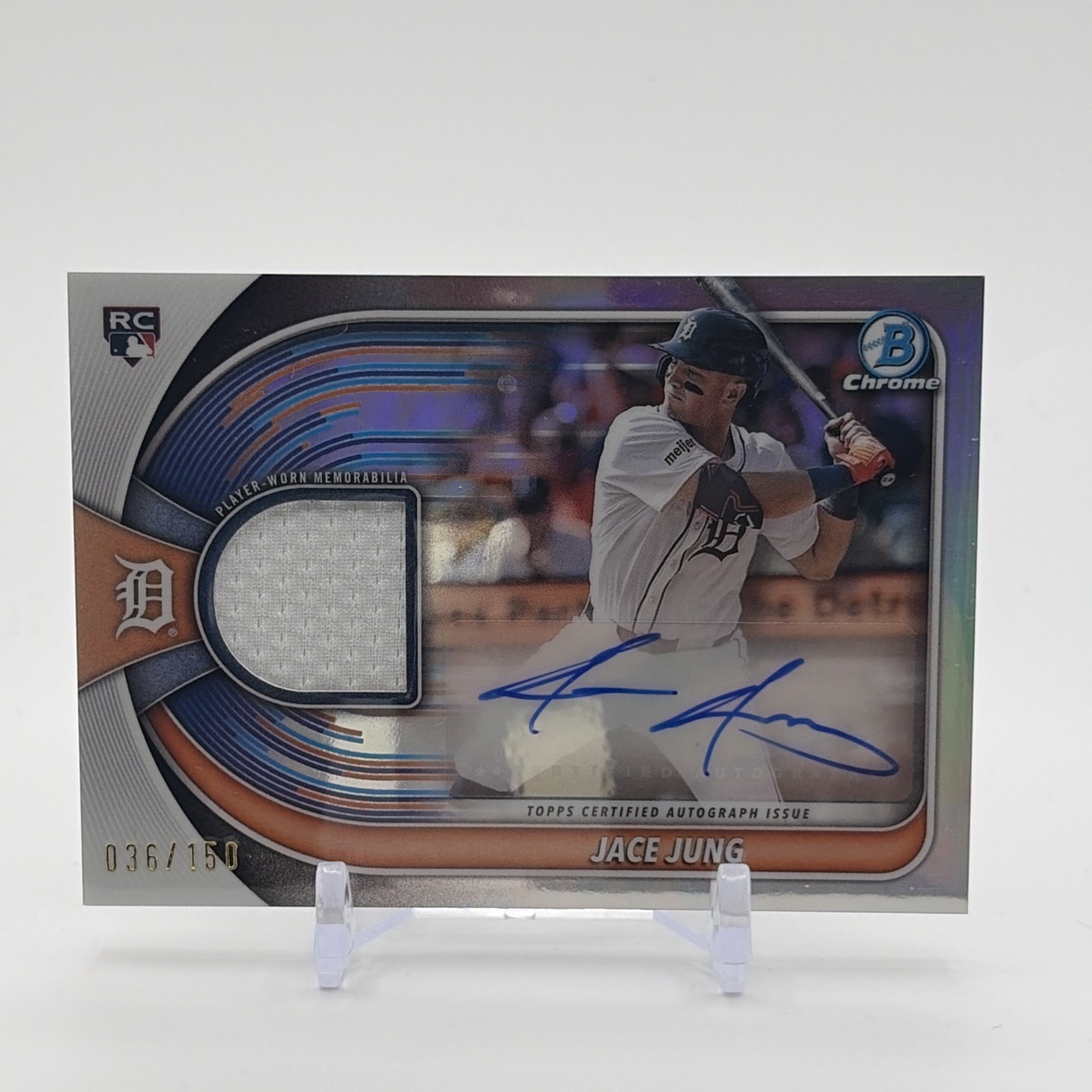 2025 Bowman Chrome Autograph Relics - Jace Jung #BCAR-JJU /150 RC Patch Auto 2025 Bowman Chrome Autograph Relics - Jace Jung #BCAR-JJU /150 RC Patch Auto