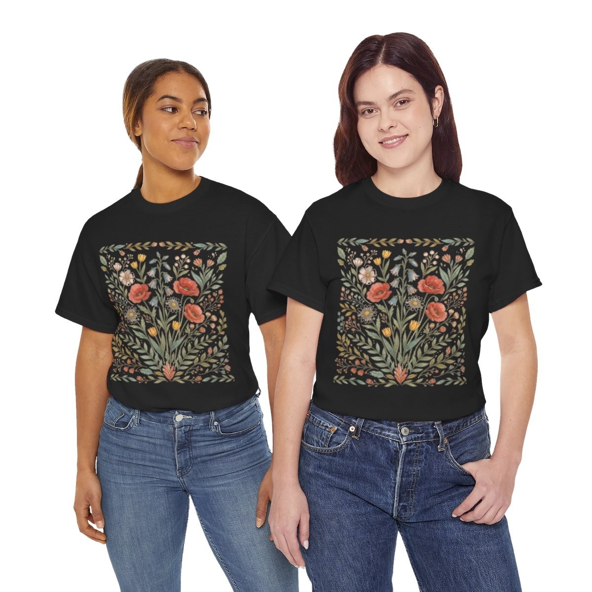 Vintage Wildflower Bouquet T-Shirt | Botanical Floral Graphic Tee | Cottagecore