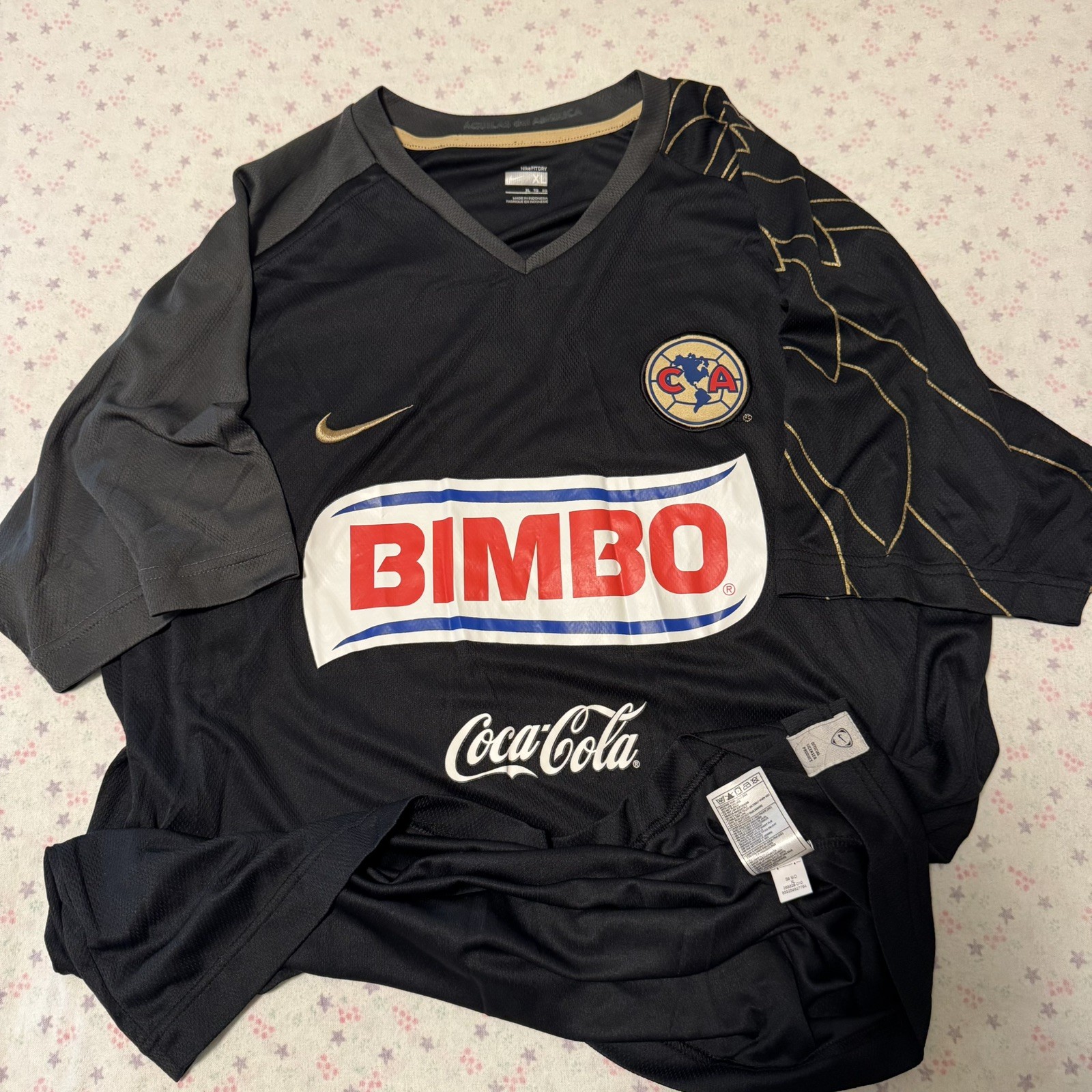 XL vtg 2008 CLUB AMERICA nike soccer jersey Aguilas shirt black Mexico MX \