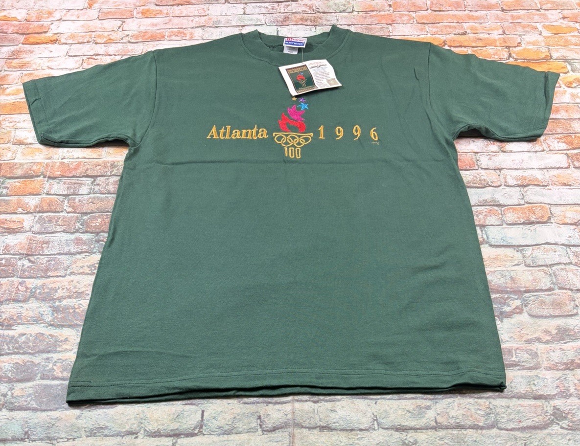 Vintage 1996 Atlanta Olympics Shirt Hanes Size L NWT 100 Years Collection