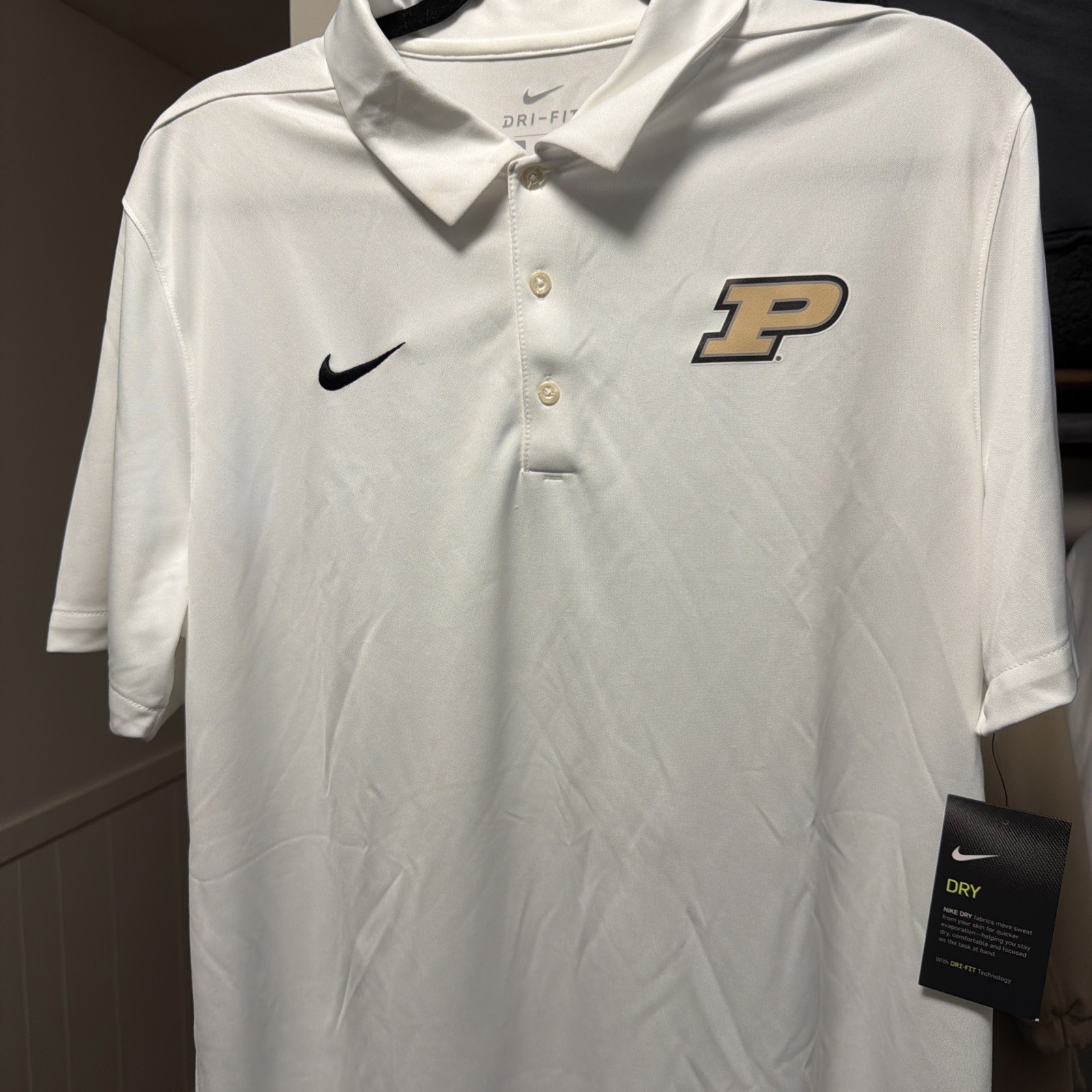 Nike Men's Large Purdue Boilermakers Dri-Fit Golf Polo Shirt SEE DESCRIPTION Nike Men's Large Purdue Boilermakers Dri-Fit Golf Polo Shirt SEE DESCRIPTION