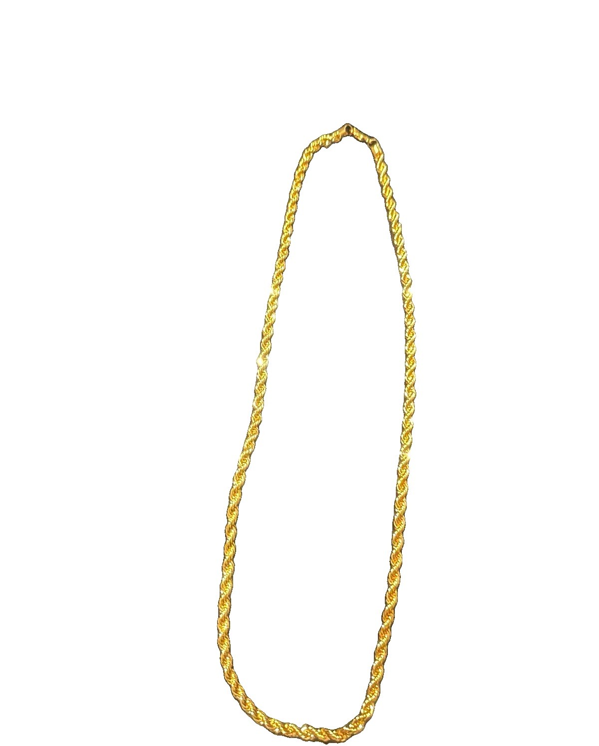 14k Yellow Gold Plated Rope Chain Necklace with Lobster Clasp 30 inch 14k Yellow Gold Plated Rope Chain Necklace with Lobster Clasp 30 inch