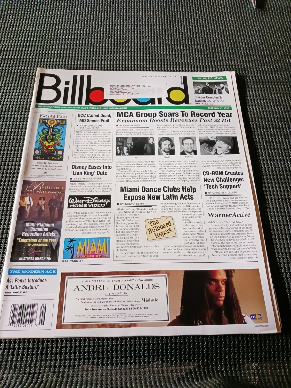 Billboard Magazine Feb 11 1995 Billboard Magazine Feb 11 1995