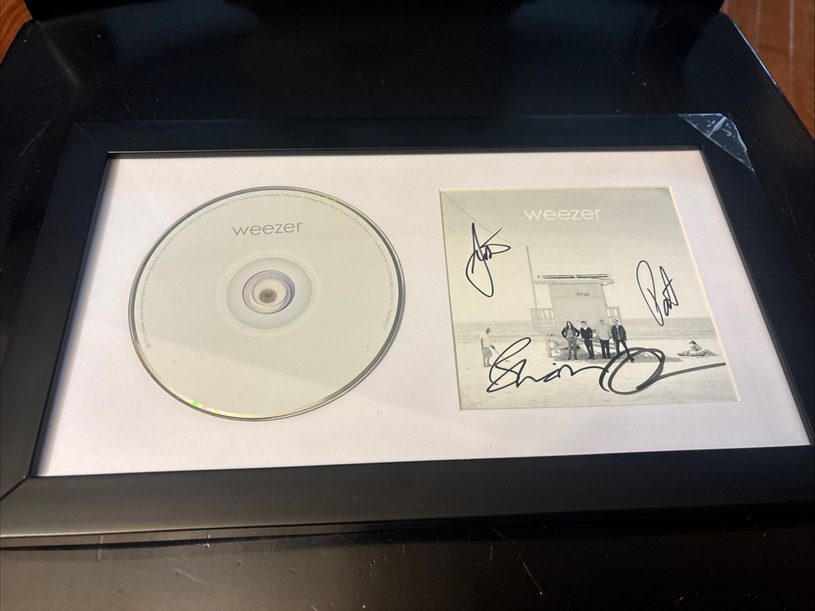 WEEZER HAND SIGNED AUTOGRAPHED CD Matted Framed BY ALL 4 RARE WITH C.O.A. Rock
