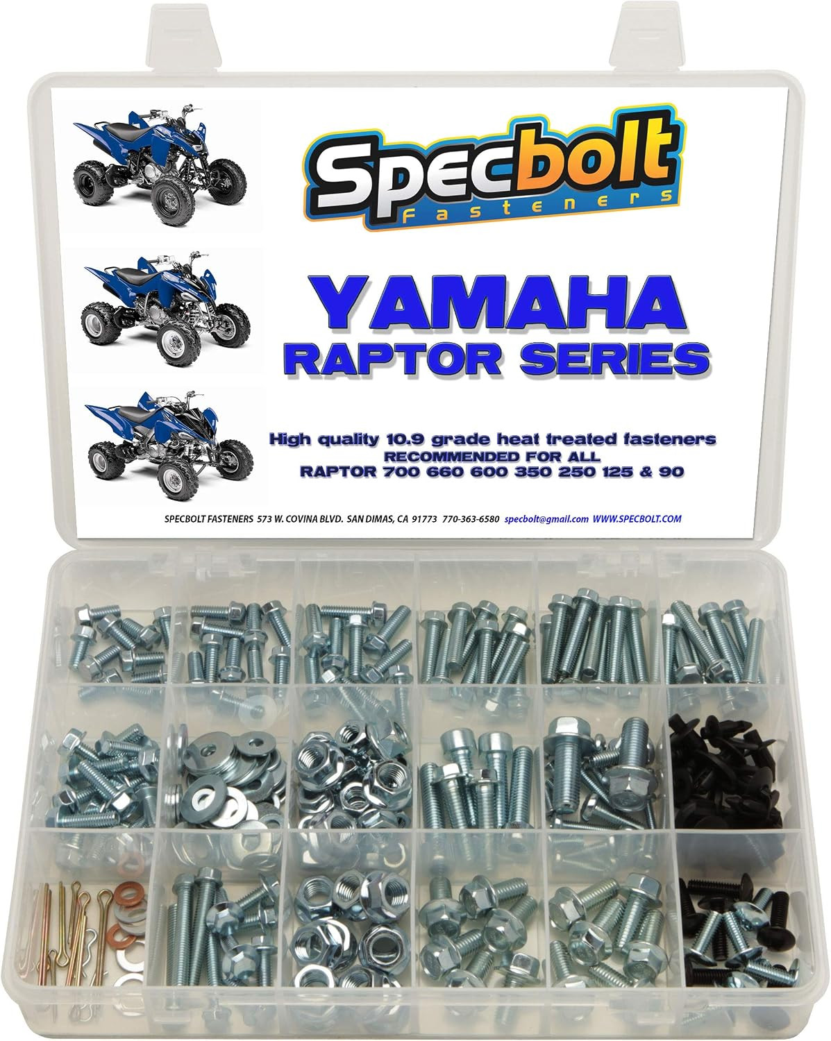 250Pc Specbolt Yamaha Raptor 600 660 700 Bolt Kit for Maintenance & Restoration