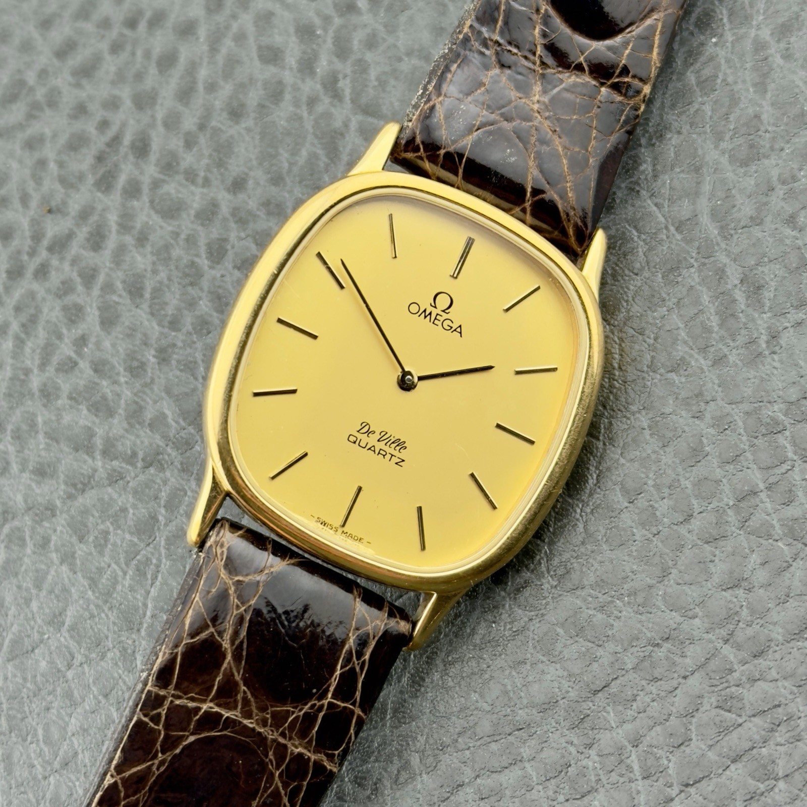 Vintage 1980s Omega De Ville - Gold Dial - Quartz - Ref 191.0132 - Mens Watch