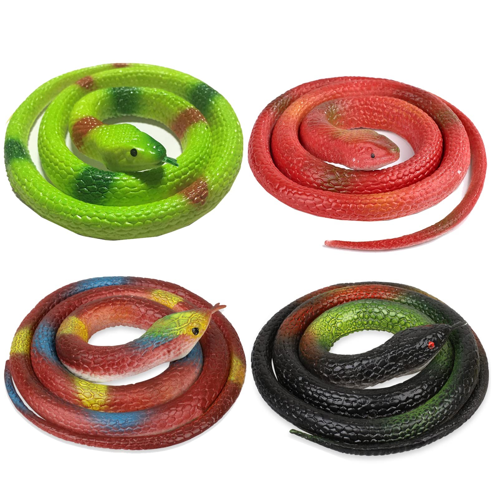 RLINGX Rubber Snakes to Keep Birds Away - Realistic Fake Small, Mixed RLINGX Rubber Snakes to Keep Birds Away - Realistic Fake Small, Mixed