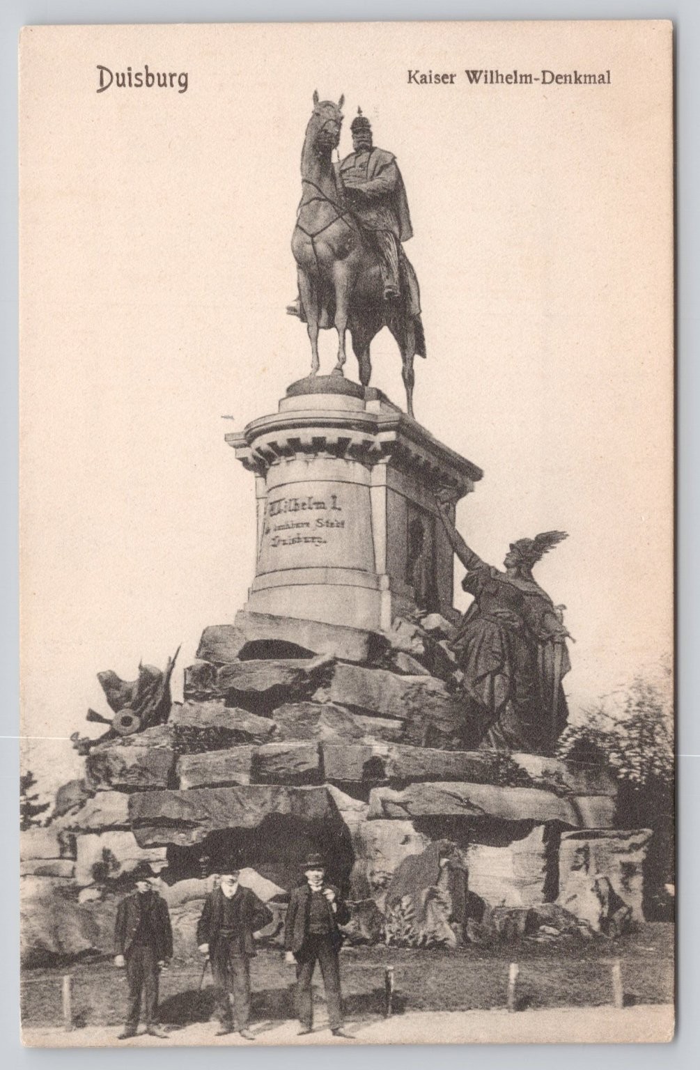 Duisburg Kaiser Wilhelm Monument Statue Postcard c1907 Germany Architecture