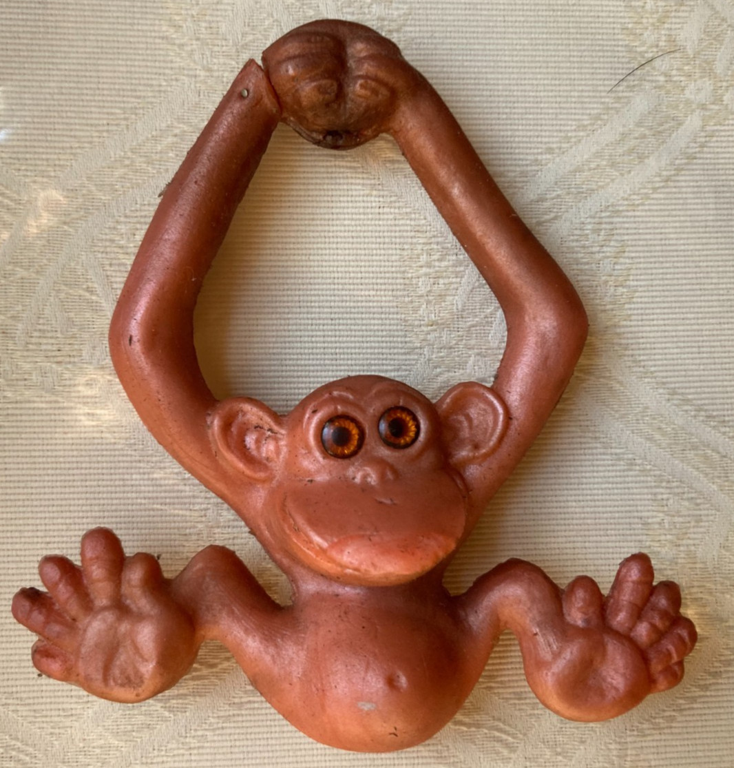 Vintage 1967 Cal Themes Oily Jiggler Toy Big Eye Hanging Monkey Vintage 1967 Cal Themes Oily Jiggler Toy Big Eye Hanging Monkey
