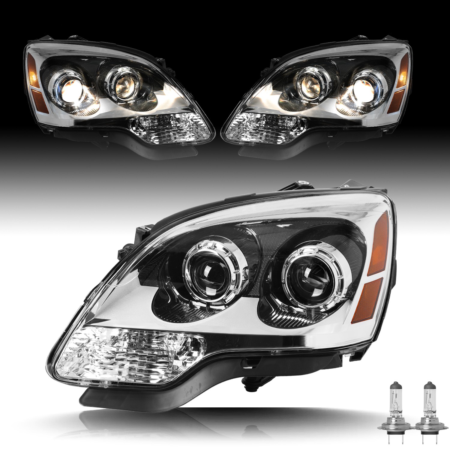 For 2007-2012 GMC Acadia Projector FACTORY Headlights Headlamps W/ Bulbs L/R/SET
