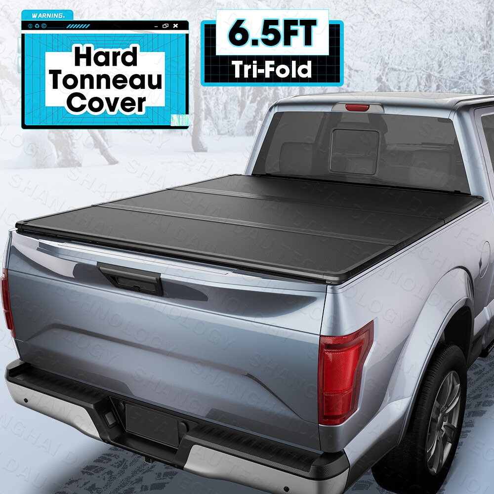 6.5FT FRP Hard Tri-Fold Tonneau Cover Truck Bed for 2015-2026 Ford F150 Pick up