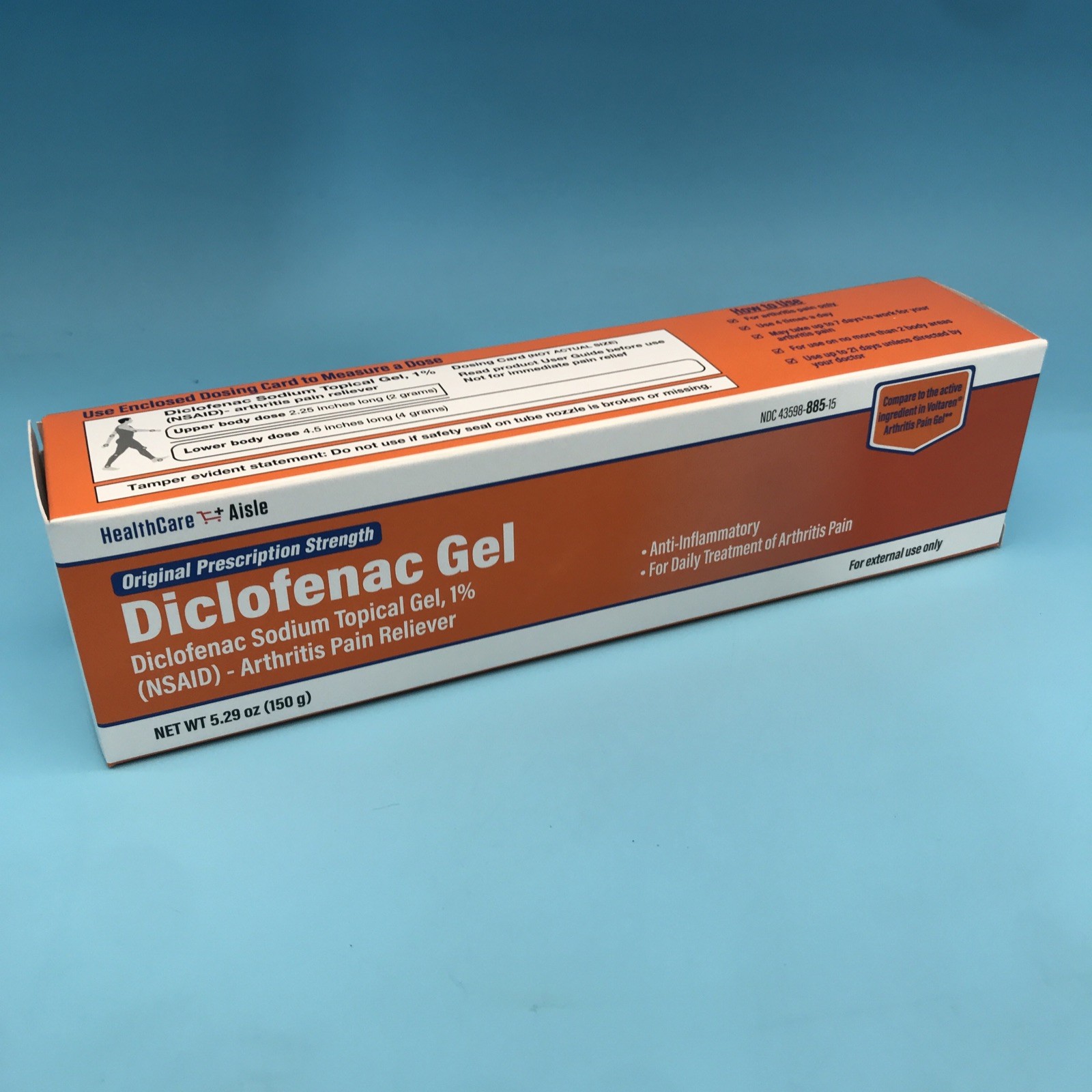 HealthCare Aisle Diclofenac Gel Arthritis Pain Reliever 5.29 oz Exp 10/27