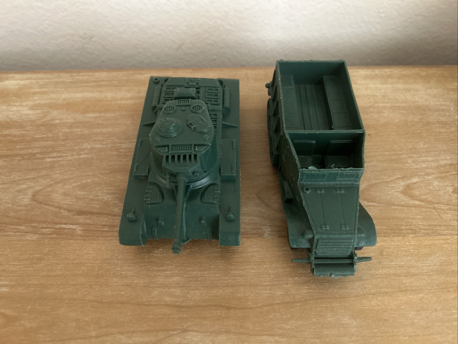 Vintage Marx Dark Forest Green Army Tank and Half-Track - MPC Vintage Marx Dark Forest Green Army Tank and Half-Track - MPC