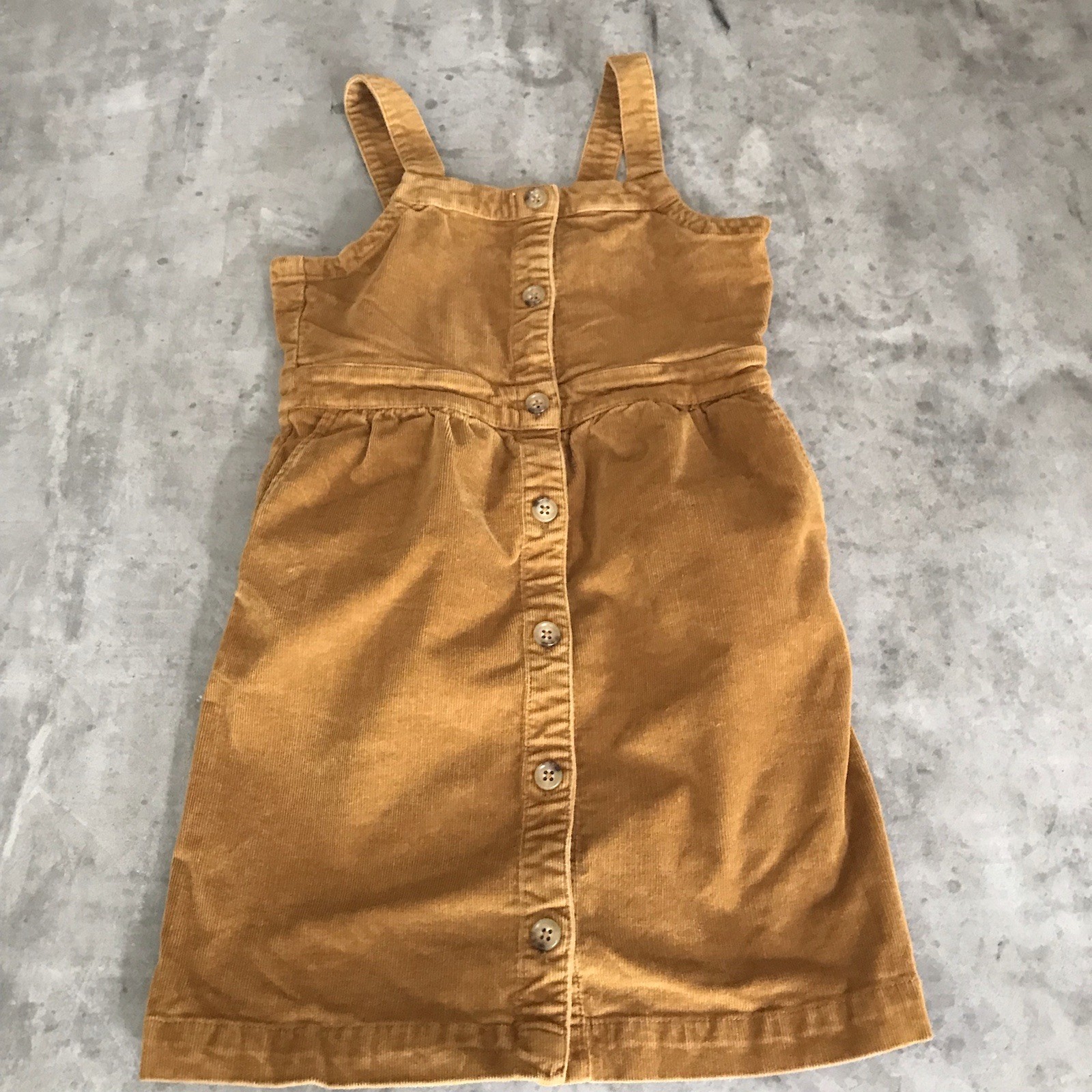 Crewcuts by J Crew Dress Girls 8 Corduroy Pinafore Jumper Gold Brown Fall Preppy